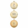 vidaXL Weihnachtsbaumkugel Set XXL 3 Stk. Gold &Oslash; 25 cm Kunststoff LEDs