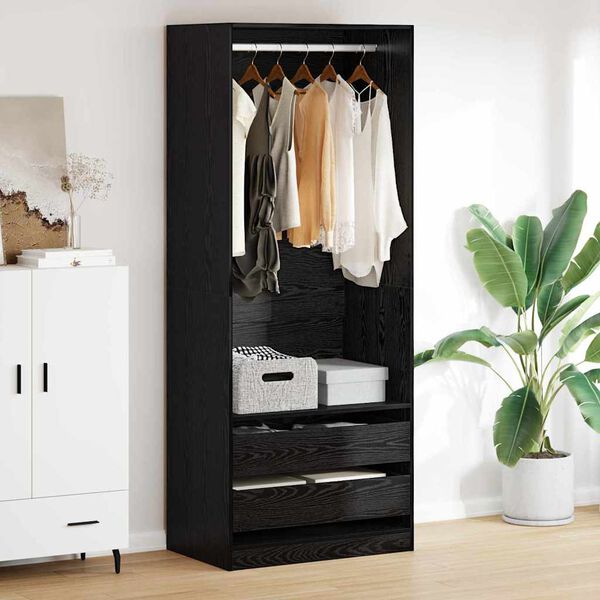 vidaXL Kleiderschrank Schwarz Eichen-Optik 80 x 50 x 200 cm