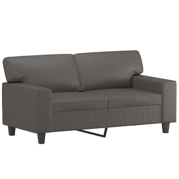 vidaXL 2-Sitzer-Sofa mit Kissen Grau 120 cm Kunstleder
