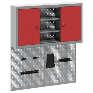 vidaXL Werkzeugschrank-Set 3 pcs Rot Pulverbeschichteter Stahl