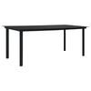 vidaXL Garten-Esstisch Schwarz 190x90x74 cm Stahl und Glas