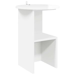 vidaXL Beistelltisch Hochglanz Wei&szlig; &Oslash; 39,5 x 55 cm Holzwerkstoff