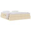 vidaXL Aufbewahrungsbett mit Matratze Creme 200 x 200 cm Polyester