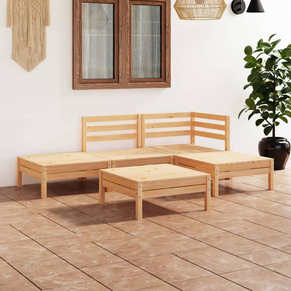 vidaXL 5-tlg. Garten-Lounge-Set Massivholz Kiefer