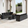 vidaXL Gartensofa-set mit Kissen 11 pcs Schwarz Poly-Rattan