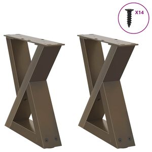vidaXL Couchtischbeine 2 Stk. Naturstahl 30x(30-31,3) cm Stahl