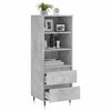 vidaXL Highboard Betongrau 40x36x110 cm Holzwerkstoff