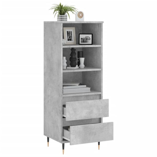 vidaXL Highboard Betongrau 40x36x110 cm Holzwerkstoff