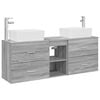 vidaXL Badezimmerschrank-Set 3 stk. Grau Sonoma 53 x 34,5 x 63 cm