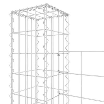 vidaXL Gabionenkorb U-Form mit 2 Säulen Eisen 140x20x150 cm