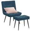 vidaXL Relaxsessel mit Hocker Blau Samt