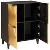 vidaXL Beistellschrank mit Speicher Schwarz und Gold 60 x 33.5 x 75 cm