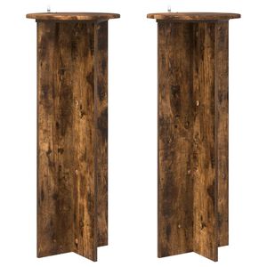 vidaXL Pflanzenst&auml;nder 2 pcs Ger&auml;ucherte Eiche &Oslash;40 x 100 cm