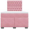 vidaXL Boxspringbett mit Matratze Rosa 120x190 cm Samt