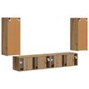 vidaXL TV-Wandregal-Set Wandmontiert 4 pcs Artisan-Eiche Holzwerkstoff