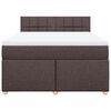 vidaXL Boxspringbett mit Matratze Dunkelbraun 160x200 cm Stoff