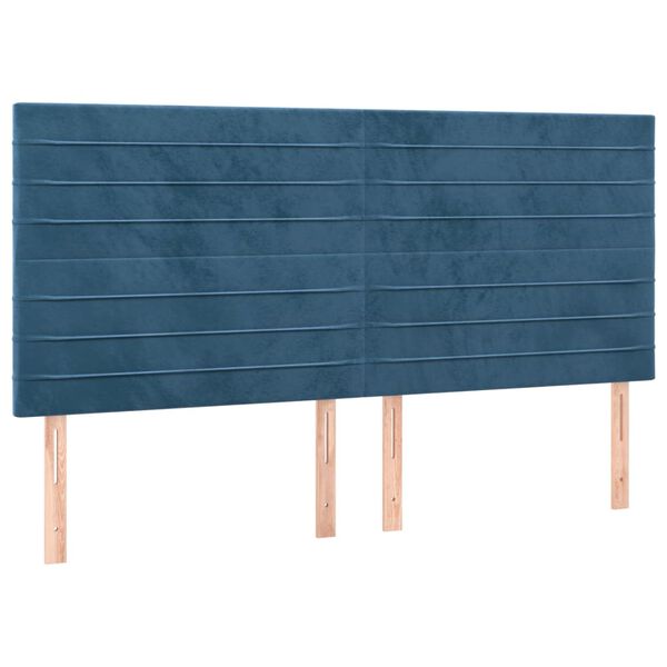 vidaXL Kopfteil Dunkelblau 180x5x118/128 cm Samt