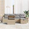 vidaXL Gartensofa-set mit Kissen mit Speicher 6 pcs Poly-Rattan