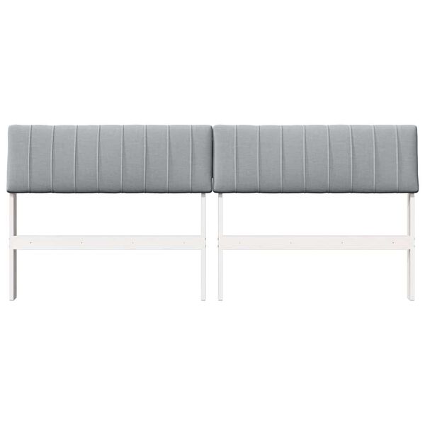 vidaXL Gepolstertes Kopfteil Hellgrau 180 cm Massives Kiefernholz