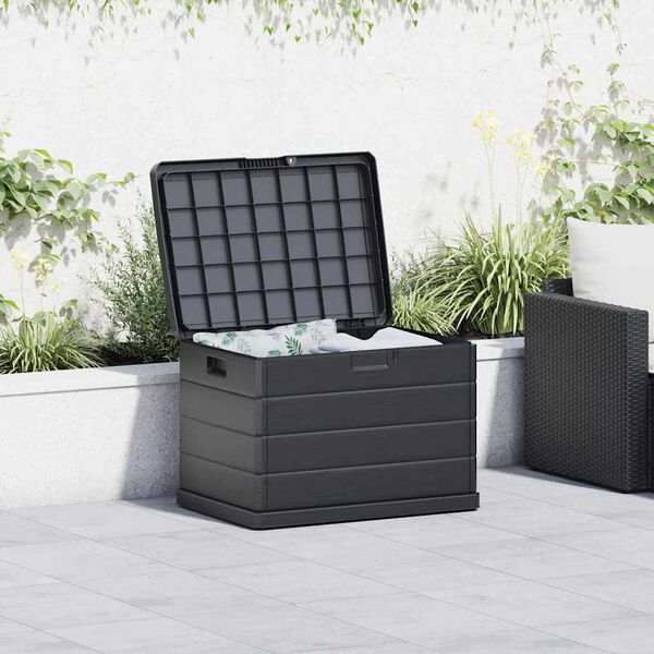 vidaXL Gartenlagerbox Anthrazit 77,5 x 54,5 x 53 cm Kunststoff