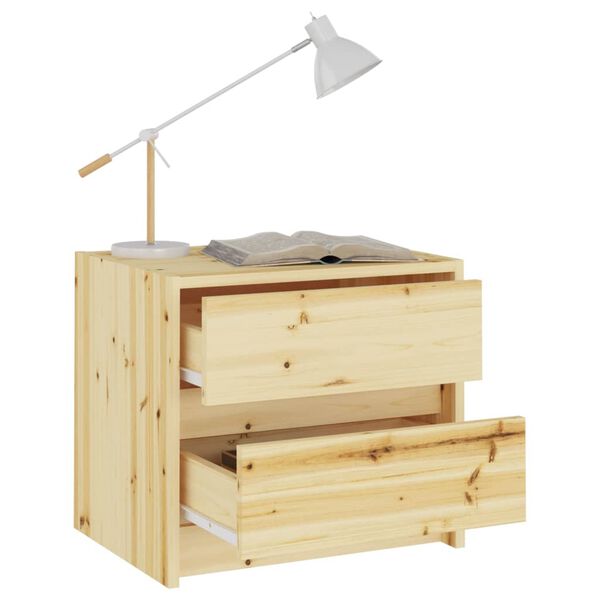 vidaXL Nachttische 2 Stk. 40x30,5x35,5 cm Massivholz Tanne