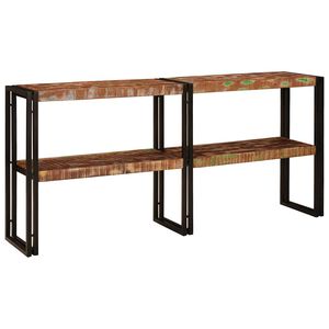 vidaXL Konsolentisch mit Regal Mehrfarbig Massives upgecyceltes Holz