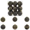 vidaXL Weihnachtsbaumkugel Set XL 18 stk. Schwarz und Gold 8 cm
