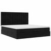 vidaXL Ottoman-Bett mit Matratzen Schwarz 200x200 cm Samt