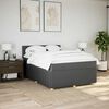 vidaXL Boxspringbett mit Matratze Dunkelgrau 140x200 cm Stoff