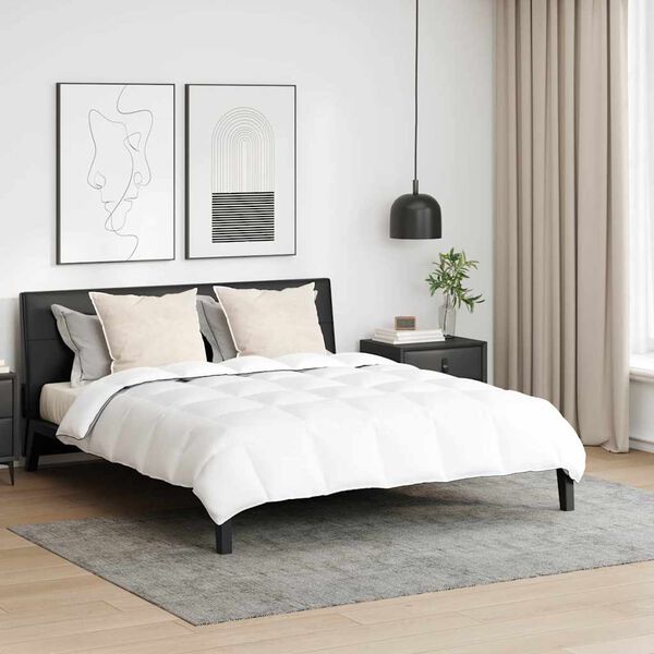 vidaXL Winterbettdecke mit Kissen 3 pcs Weiß Daunenfeder