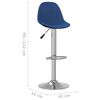 vidaXL Barhocker 2 Stk. Blau Stoff