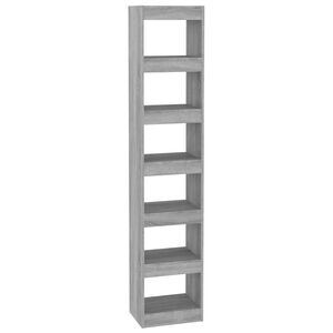 vidaXL B&uuml;cherregal/Raumteiler Grau Sonoma 40x30x198 cm