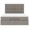 vidaXL Ottoman-Bett mit Matratze Taupe 140x200 cm Stoff