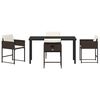 vidaXL Garten Essgruppe mit Kissen 5 pcs Braun Poly-Rattan