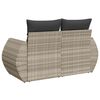 vidaXL Gartensofa mit Kissen 2-Sitzer Hellgrau Poly Rattan