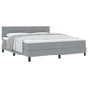 vidaXL Boxspringbett mit Kopfteil Hellgrau 180 x 200 cm Stoff