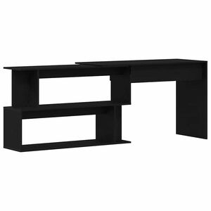 vidaXL Schreibtisch Schwarz Eichen-Optik Holzwerkstoff