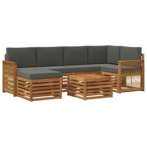 vidaXL Ecksofa Set mit Kissen 6 pcs Natur und Anthrazit