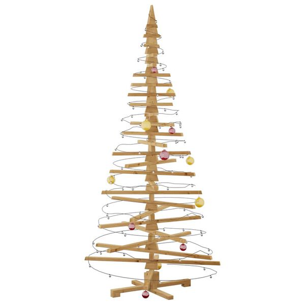 vidaXL Holz Weihnachtsbaum mit Ständer Braun 210 cm Massivholz Kiefer