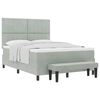 vidaXL Boxspringbett mit Kopfteil Hellgrau 190 x 140 cm Samt