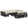 vidaXL Gartensofa-set 14 stk. Schwarz und Cremewei&szlig; Poly-Rattan