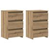 vidaXL Nachttische 2 Stk. Artisan-Eiche 40x35x62,5 cm Holzwerkstoff