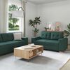 vidaXL Sofa 3 pcs Dunkelgr&uuml;n 221 x 80 x 80 cm Leinenmischgewebe