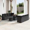 vidaXL Garten-Sofa-Set mit Kissen 11 pcs Schwarz Poly Rattan