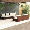 vidaXL 8-tlg. Garten-Lounge-Set mit Kissen Poly Rattan Braun