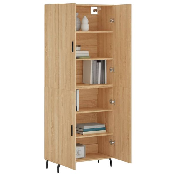 vidaXL Highboard Sonoma-Eiche 69,5x34x180 cm Holzwerkstoff