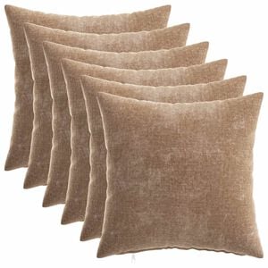 vidaXL Kissenbezug 6 stk. HEERLEN Braun 30 x 30 cm Chenille-Stoff