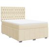 vidaXL Boxspringbett mit Matratze Creme 140x190 cm Stoff