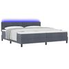 vidaXL LED Boxspringbett mit Matratze Dunkelgrau 200 x 200 cm Samt