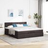 vidaXL Ottoman-Bett mit Matratzen & LEDs Dunkelbraun 200x200 cm Stoff